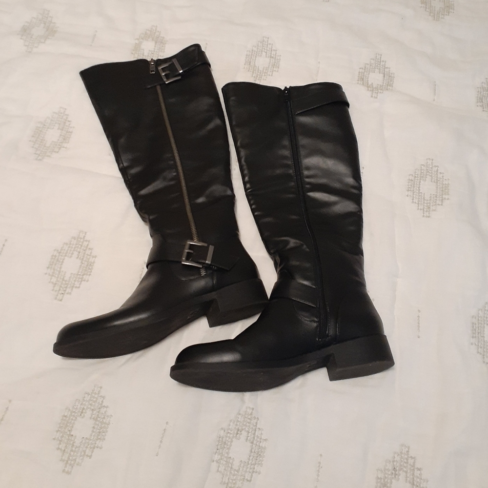 Faux leather boots